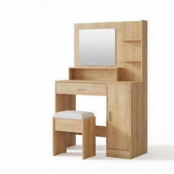 ANIXOL Makeup Vanity with LED Lights, Mirror, and USB Charging Ports