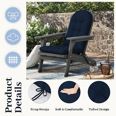 Outdoor Adirondack Chair Cushions Set, 4" Thick Waterproof High Back Seat Pad with Ottoman Cushion