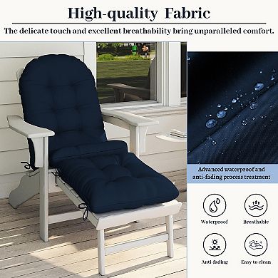 Outdoor Adirondack Chair Cushions Set, 4" Thick Waterproof High Back Seat Pad with Ottoman Cushion
