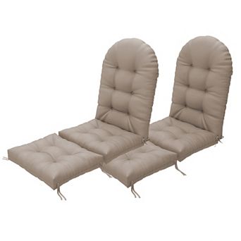 Outdoor Adirondack Chair Cushions Set, 4" Thick Waterproof High Back Seat Pad with Ottoman Cushion