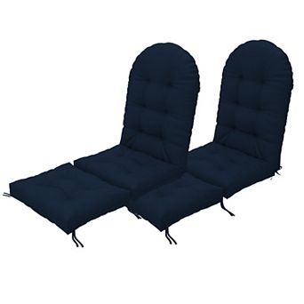 Outdoor Adirondack Chair Cushions Set, 4" Thick Waterproof High Back Seat Pad with Ottoman Cushion