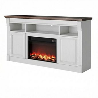 ANIXOL Farmhouse Fireplace TV Stand Entertainment Center with Rustic Style