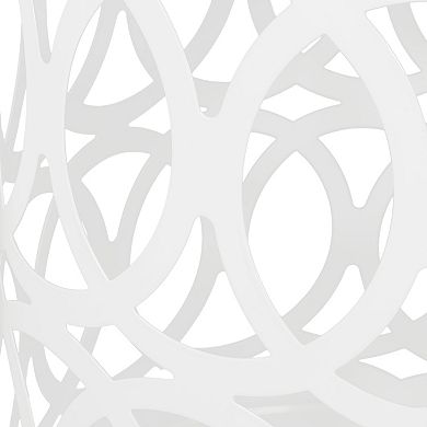 Modern Iron Side Table with Cylindrical Design, No Assembly Required