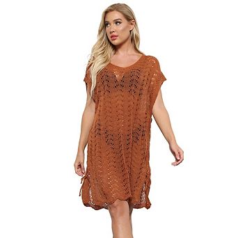 Womens Hollow out Bikini Loose Crochet Swimwear Cover Ups Beach Tops