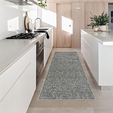 Area Rug, Non-Slip Low Pile Indoor Bedroom Rug Stain-Resistant Easy-Clean