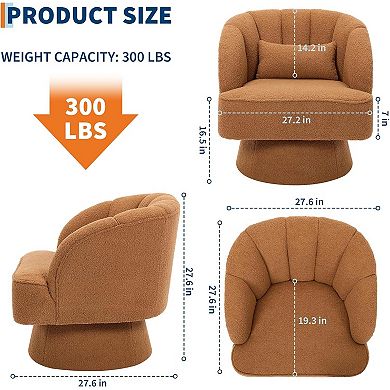 ANIXOL Swivel Teddy Accent Chairs Set of 2