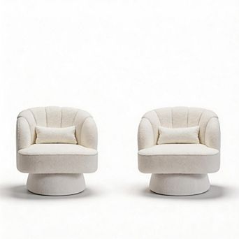 ANIXOL Swivel Teddy Accent Chairs Set of 2