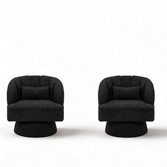 ANIXOL Swivel Teddy Accent Chairs Set of 2