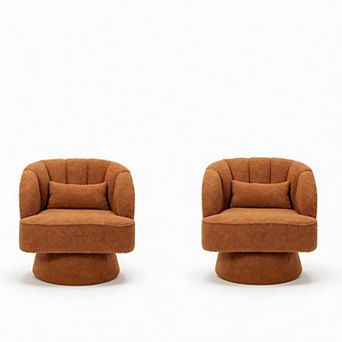 ANIXOL Swivel Teddy Accent Chairs Set of 2