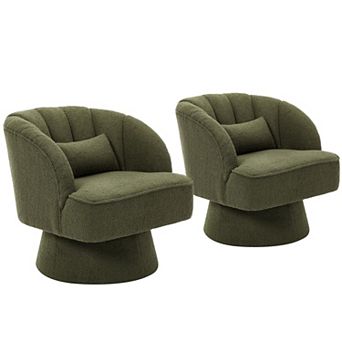 ANIXOL Swivel Teddy Accent Chairs Set of 2