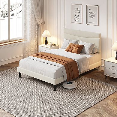 ANIXOL Tufted Upholstered Platform Bed Frame