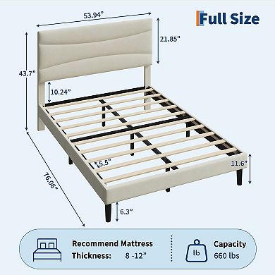 ANIXOL Tufted Upholstered Platform Bed Frame