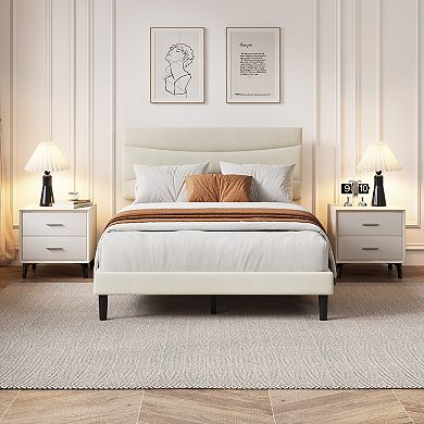ANIXOL Tufted Upholstered Platform Bed Frame