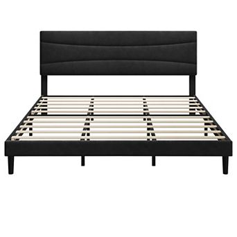 ANIXOL Tufted Upholstered Platform Bed Frame