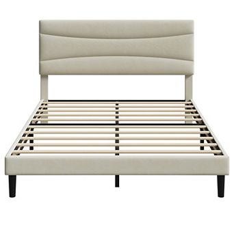 ANIXOL Tufted Upholstered Platform Bed Frame