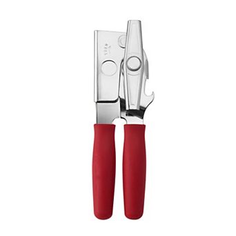 Swing-A-Way Portable Can Opener with Sharp Blade, 2-in-1 Can and Bottle Opener, Made of Steel, (Red)
