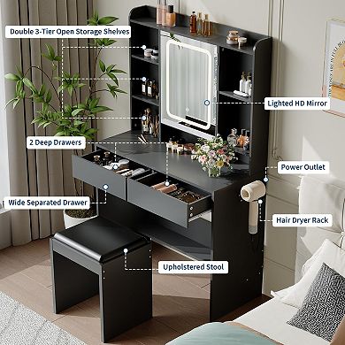 ANIXOL Lighted Makeup Vanity Desk Set