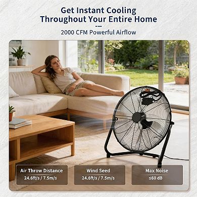 ANIXOL High Velocity Adjustable Floor Fan