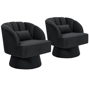 ANIXOL Swivel Velvet Accent Chairs Set of 2