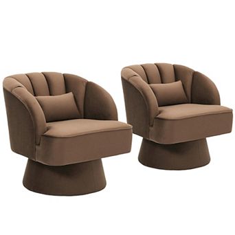 ANIXOL Swivel Velvet Accent Chairs Set of 2