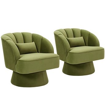 ANIXOL Swivel Velvet Accent Chairs Set of 2