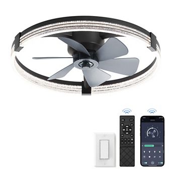 Hearthshire Low Profile Smart Ceiling Fan with Light, 6-Speed DC, 3 CCT, App & Remote