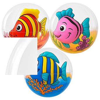 Inflatable 3D Beach Balls Summer Pool Party Supplies 3 pc