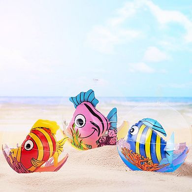 Inflatable 3D Beach Balls Summer Pool Party Supplies 3pc