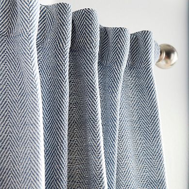 Peri Herringbone 2-Pack Light Filtering Window Curtain Panels