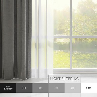 Peri Herringbone 2-Pack Light Filtering Window Curtain Panels