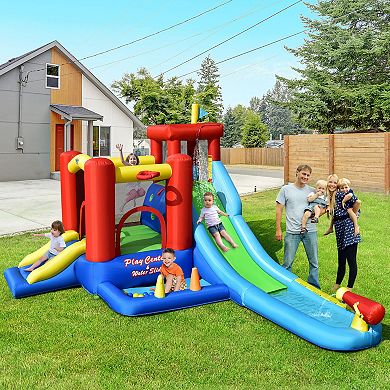 Gymax Kids Inflatable Bounce House Castle 9 in 1 Water Slide Park ...