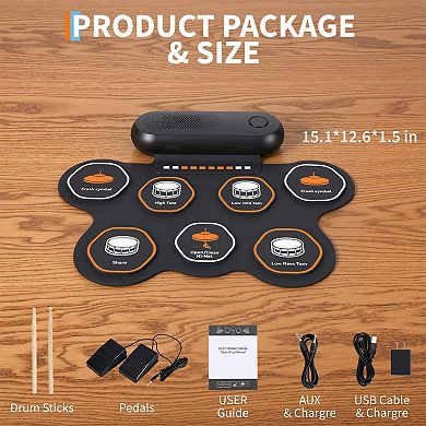 ANIXOL Bluetooth Roll Up Electronic Drum Set