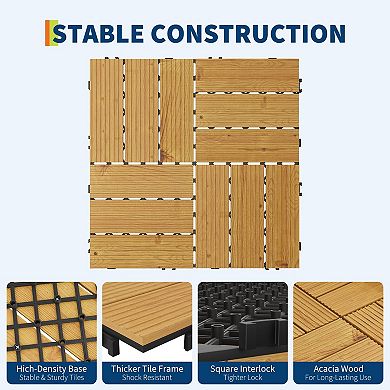ANIXOL Acacia Wood Interlocking Deck Tiles