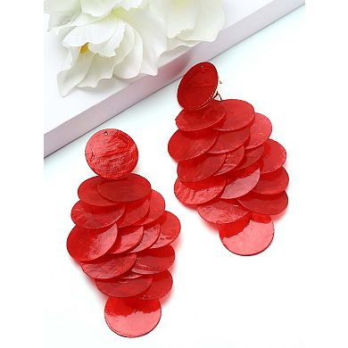 AGP PARIS Natural Shell Disc Cascade Drop Earrings