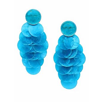 AGP PARIS Natural Shell Disc Cascade Drop Earrings
