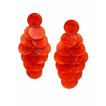 AGP PARIS Natural Shell Disc Cascade Drop Earrings