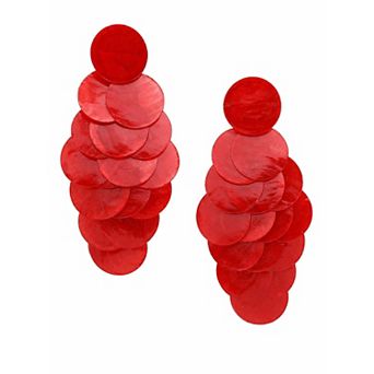 AGP PARIS Natural Shell Disc Cascade Drop Earrings