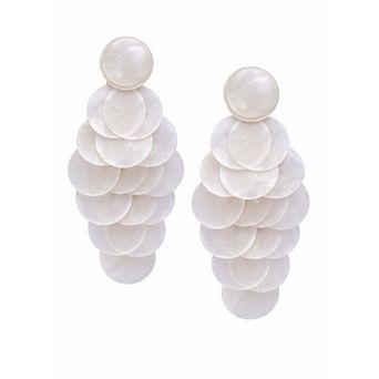 AGP PARIS Natural Shell Disc Cascade Drop Earrings