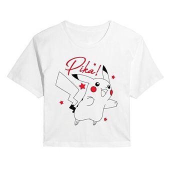 Juniors' Pokémon Pikachu Cropped Tee