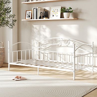 Gymax Metal Daybed Frame w/ Headboard for Bedroom Guest Room