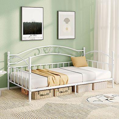 Gymax Metal Daybed Frame w/ Headboard for Bedroom Guest Room