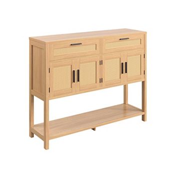 Entryway Console Buffet Table with Doors, Sofa Side Table with Large Storage for Living Room Hallway