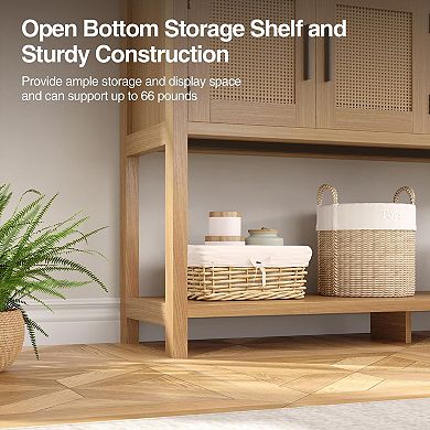 Entryway Console Buffet Table with Doors, Sofa Side Table with Large Storage for Living Room Hallway