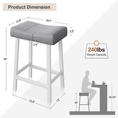 ANIXOL Padded Saddle Bar Stools Set of 2