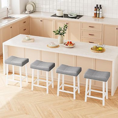 ANIXOL Padded Saddle Bar Stools Set of 2