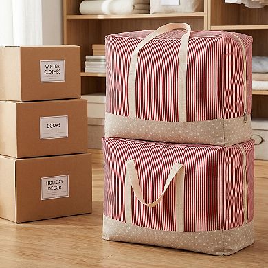 1 Pack Clothes Storage, Storage Bag, Moving Bag for Organizing Comforter Closet Storage with Handles
