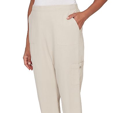Women's Alfred Dunner Fringe Denim Patch Pocket Capris