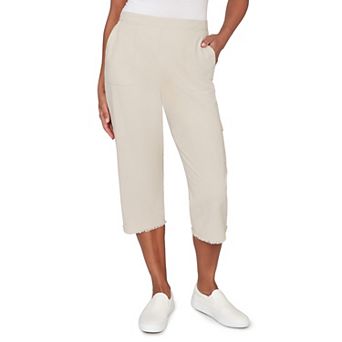 Women's Alfred Dunner Fringe Denim Patch Pocket Capris