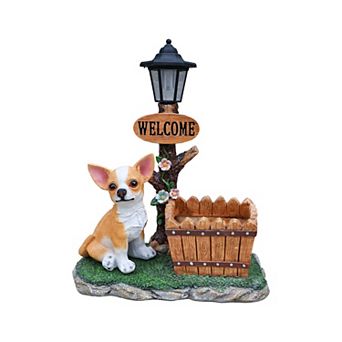 Sitting Chihuahua Dog Planter Statue - Cute Flower Pot for Succulents, Indoor Outdoor Garden Decor