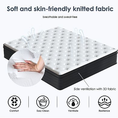 10 Inch Hybrid Mattress, Individually Pocketed Innerspring, Medium Firm